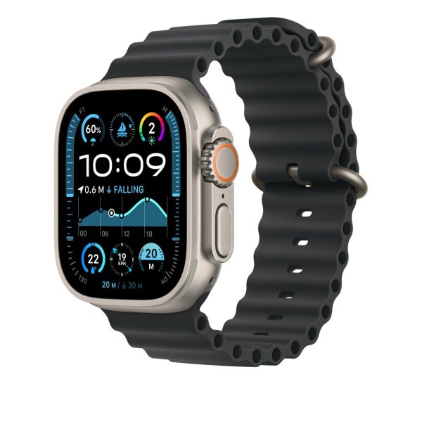 Apple Watch Ultra 2 (2024) 49mm GPS+Cellular (MX4P3) Titanium Case with Black Ocean Band 1costel.md