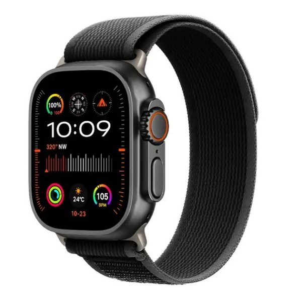 Apple Watch Ultra 2 (2024) 49mm GPS+Cellular (MX4V3) Black Titanium Case with Black Trail Loop 1costel.md