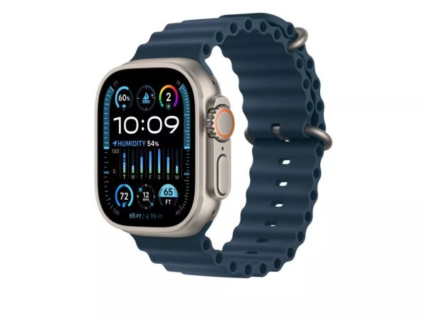 Apple Watch Ultra 2 (2024) Natural Titanium Case with Navy Ocean Band 1costel.md